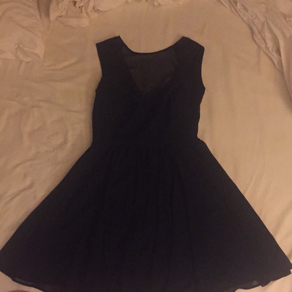LBD Black Dress Sheer décolleté & multiple layers
